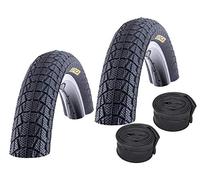 KENDA Lot de 2 pneus de vélo BMX K907 Krackpot noir 20 x 1,95 + 2 chambres à air Valve auto