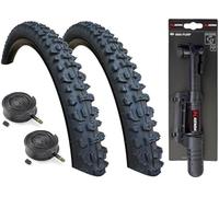 Kenda Smoke Lot de 2 pneus de VTT avec valve Schrader 26 x 2,10 + mini pompe