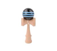 Kendama en bois de Hêtre boule 6 cm noire bande bleue