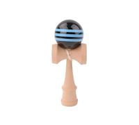 Kendama en bois de Hêtre boule 6 cm noire bande bleue