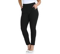 Kendindza Collection Pantalon élégant pour femme avec taille élastique et poches, Noir - Style 1, XL