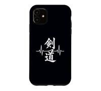 Kendo Heartbeat Arts Martiaux Japonais Combat d'épée Coque pour iPhone 11