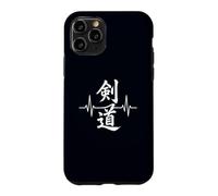 Kendo Heartbeat Arts Martiaux Japonais Combat d'épée Coque pour iPhone 11 Pro