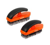 KENDO Lot de petites brosses métalliques de 170 mm - Brosse en acier comme brosse à récurer avec poignée en plastique confortable - Brosse métallique manuelle pour nettoyer les surfaces et éliminer la