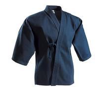 Kendo Tops Aikido Samourai Hakama Arts Martiaux Vêtements Kimono Chemises Costumes, Top-bleu, 155 cm