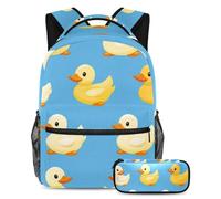 KengjuTesu Ensemble sac à dos 2 pièces pour garçons et filles, grande capacité, motif ours polaire mignon avec trousse à crayons, sac à dos parfait pour les étudiants, les adolescents, les voyages et