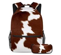 KengjuTesu Ensemble sac à dos 2 pièces pour garçons et filles, grande capacité, tournesols, coq, mooon, cartable avec trousse à crayons, parfait pour les étudiants, les adolescents, les voyages et la