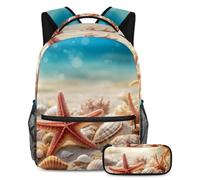 KengjuTesu Ensemble sac à dos 2 pièces pour garçons et filles, grande capacité, tournesols, coq, mooon, cartable avec trousse à crayons, parfait pour les étudiants, les adolescents, les voyages et la