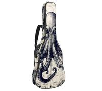 KengjuTesu Étui souple pour guitare acoustique de 109 cm avec sangle à dos et 2 poches, boussole, sans rembourrage, sac à dos imperméable en tissu Oxford pour guitare basse, multicolore, Taille