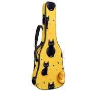 KengjuTesu Étui souple pour guitare acoustique de 109 cm avec sangle à dos et 2 poches, chapeau de sorcière et balai, sans rembourrage, sac à dos imperméable en tissu Oxford pour guitare basse