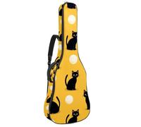 KengjuTesu Étui souple pour guitare acoustique de 109 cm avec sangle à dos et 2 poches, chapeau de sorcière et balai, sans rembourrage, sac à dos imperméable en tissu Oxford pour guitare basse