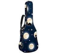 KengjuTesu Étui souple pour guitare acoustique de 109 cm avec sangle à dos et 2 poches, chapeau de sorcière et balai, sans rembourrage, sac à dos imperméable en tissu Oxford pour guitare basse