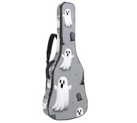 KengjuTesu Étui souple pour guitare acoustique de 109 cm avec sangle à dos et 2 poches, chapeau de sorcière et balai, sans rembourrage, sac à dos imperméable en tissu Oxford pour guitare basse