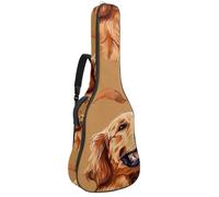 KengjuTesu Étui souple pour guitare acoustique de 109 cm avec sangle à dos et 2 poches Golden Retriever, sans rembourrage, sac à dos imperméable en tissu Oxford pour guitare basse, multicolore, Taille