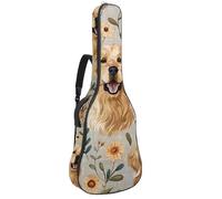 KengjuTesu Étui souple pour guitare acoustique de 109 cm avec sangle à dos et 2 poches, impression Golden Retriever, sans rembourrage, sac à dos imperméable en tissu Oxford pour guitare basse,