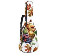 KengjuTesu Étui souple pour guitare acoustique de 109 cm avec sangle à dos et 2 poches, imprimé Action de grâces d'automne, sac à dos sans rembourrage, sac à dos imperméable en tissu Oxford pour
