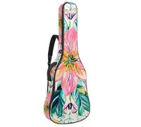 KengjuTesu Étui souple pour guitare acoustique de 109 cm avec sangle à dos et 2 poches Mandala fleurs roses, sans rembourrage, sac à dos imperméable en tissu Oxford pour guitare basse, multicolore,