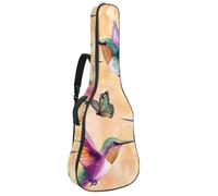 KengjuTesu Étui souple pour guitare acoustique de 109 cm avec sangle à dos et 2 poches Motif colibris tournesol papillon Sans rembourrage Tissu Oxford imperméable pour guitare basse, multicolore,