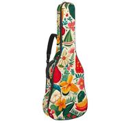 KengjuTesu Étui souple pour guitare acoustique de 109 cm avec sangle à dos et 2 poches Motif fruits d'été plage Sans rembourrage Sac à dos imperméable en tissu Oxford pour guitare basse, multicolore,