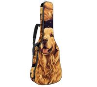 KengjuTesu Étui souple pour guitare acoustique de 109 cm avec sangle à dos et 2 poches, motif Golden Retriever, sans rembourrage, sac à dos imperméable en tissu Oxford pour guitare basse, multicolore,