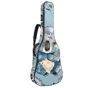 KengjuTesu Étui souple pour guitare acoustique de 109 cm avec sangle à dos et 2 poches, motif koala mignon, sans rembourrage, sac à dos imperméable en tissu Oxford pour guitare basse, multicolore,