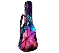 KengjuTesu Étui souple pour guitare acoustique de 109 cm avec sangle à dos et 2 poches, motif libellule nocturne, sans rembourrage, sac à dos imperméable en tissu Oxford pour guitare basse,