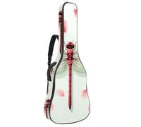 KengjuTesu Étui souple pour guitare acoustique de 109 cm avec sangle à dos et 2 poches Motif libellule bleue, sans rembourrage, sac à dos imperméable en tissu Oxford pour guitare basse, Multicolore 8