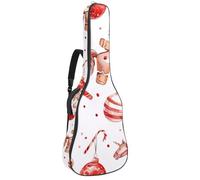 KengjuTesu Étui souple pour guitare acoustique de 109 cm avec sangle à dos et 2 poches, motif licorne de Noël, sans rembourrage, sac à dos imperméable en tissu Oxford pour guitare basse, multicolore,