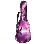 KengjuTesu Étui souple pour guitare acoustique de 109 cm avec sangle à dos et 2 poches, motif lion et chat, sans rembourrage, sac à dos imperméable en tissu Oxford pour guitare basse, multicolore,
