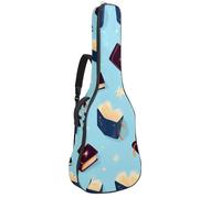 KengjuTesu Étui souple pour guitare acoustique de 109 cm avec sangle à dos et 2 poches, motif livres magiques, sac à dos sans rembourrage, sac à dos imperméable en tissu Oxford pour guitare basse