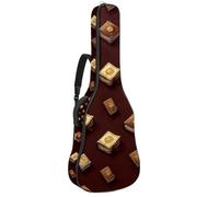 KengjuTesu Étui souple pour guitare acoustique de 109 cm avec sangle à dos et 2 poches, motif livres magiques, sac à dos sans rembourrage, sac à dos imperméable en tissu Oxford pour guitare basse