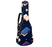 KengjuTesu Étui souple pour guitare acoustique de 109 cm avec sangle à dos et 2 poches, motif livres magiques, sac à dos sans rembourrage, sac à dos imperméable en tissu Oxford pour guitare basse