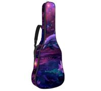 KengjuTesu Étui souple pour guitare acoustique de 109 cm avec sangle à dos et 2 poches, motif lotus dauphin étoilé, sans rembourrage, sac à dos imperméable en tissu Oxford pour guitare basse,