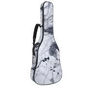 KengjuTesu Étui souple pour guitare acoustique de 109 cm avec sangle à dos et 2 poches, motif marbre gris, sans rembourrage, sac à dos imperméable en tissu Oxford pour guitare basse, multicolore,