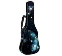 KengjuTesu Étui souple pour guitare acoustique de 109 cm avec sangle à dos et 2 poches, motif papillon bleu, sans rembourrage, sac à dos imperméable en tissu Oxford pour guitare basse, multicolore,