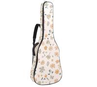 KengjuTesu Étui souple pour guitare acoustique de 109 cm avec sangle à dos et 2 poches Motif rayures et nœuds roses, sans rembourrage, sac à dos imperméable en tissu Oxford pour guitare basse