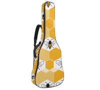 KengjuTesu Étui souple pour guitare acoustique de 109 cm avec sangle à dos et 2 poches Motif ruche d'abeille, sac à dos imperméable en tissu Oxford imperméable pour guitare basse, multicolore, Taille