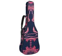 KengjuTesu Étui souple pour guitare acoustique de 109 cm avec sangle à dos et 2 poches, mouvement de yoga, sac à dos sans rembourrage en tissu Oxford imperméable pour guitare basse, multicolore,