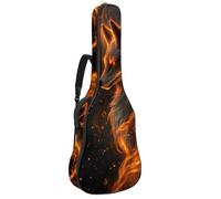 KengjuTesu Étui souple pour guitare acoustique de 109 cm avec sangle à dos et 2 poches Orange Fire Fox sans rembourrage Sac à dos imperméable en tissu Oxford pour guitare basse, multicolore, Taille