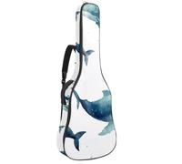 KengjuTesu Étui souple pour guitare acoustique de 109 cm avec sangle à dos et 2 poches peintes Baleine M, sans rembourrage, sac à dos imperméable en tissu Oxford pour guitare basse, multicolore,