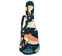 KengjuTesu Étui souple pour guitare acoustique de 109 cm avec sangle à dos et 2 poches peintes baleine, sac à dos sans rembourrage en tissu Oxford imperméable pour guitare basse, multicolore, Taille