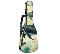 KengjuTesu Étui souple pour guitare acoustique de 109 cm avec sangle à dos et 2 poches peintes baleine E, sans rembourrage, sac à dos imperméable en tissu Oxford pour guitare basse, multicolore,