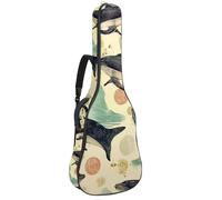 KengjuTesu Étui souple pour guitare acoustique de 109 cm avec sangle à dos et 2 poches peintes Motif baleine L, sans rembourrage, sac à dos imperméable en tissu Oxford pour guitare basse, multicolore,