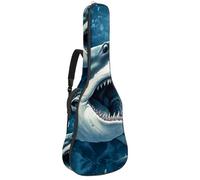 KengjuTesu Étui souple pour guitare acoustique de 109 cm avec sangle à dos et 2 poches peintes Shark C, sans rembourrage, sac à dos imperméable en tissu Oxford pour guitare basse, multicolore, Taille