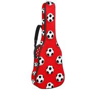 KengjuTesu Étui souple pour guitare acoustique de 109 cm avec sangle à dos et 2 poches pour manette de jeu fond foncé, sac à dos sans rembourrage en tissu Oxford imperméable pour guitare basse