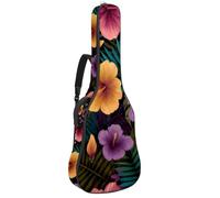 KengjuTesu Étui souple pour guitare acoustique de 109 cm avec sangle à dos et 2 poches pour manette de jeu fond foncé, sac à dos sans rembourrage en tissu Oxford imperméable pour guitare basse