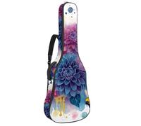 KengjuTesu Étui souple pour guitare acoustique de 109 cm avec sangle à dos et 2 poches pour manette de jeu fond foncé, sac à dos sans rembourrage en tissu Oxford imperméable pour guitare basse