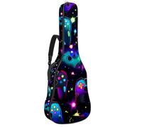 KengjuTesu Étui souple pour guitare acoustique de 109 cm avec sangle à dos et 2 poches pour manette de jeu éblouissante, sac à dos sans rembourrage en tissu Oxford imperméable pour guitare basse,