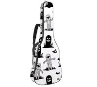KengjuTesu Étui souple pour guitare acoustique de 109 cm avec sangle à dos et 2 poches, sorcières d'Halloween, sans rembourrage, sac à dos imperméable en tissu Oxford pour guitare basse, Multicolore 4