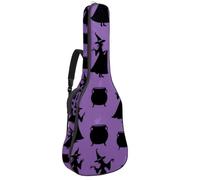 KengjuTesu Étui souple pour guitare acoustique de 109 cm avec sangle à dos et 2 poches, sorcières d'Halloween, sans rembourrage, sac à dos imperméable en tissu Oxford pour guitare basse, multicolore 1